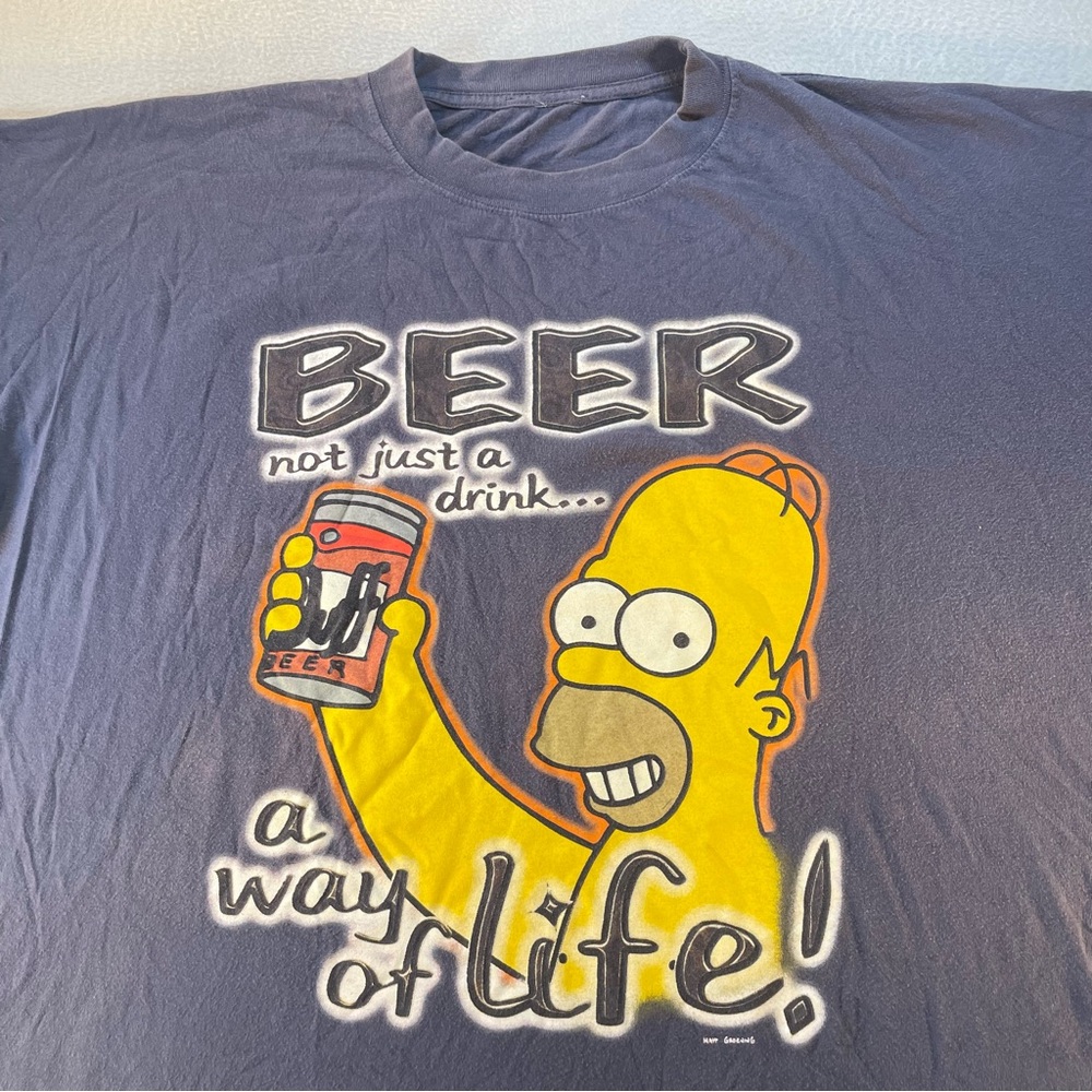 Y2K Simpsons Homer Beer T Shirt